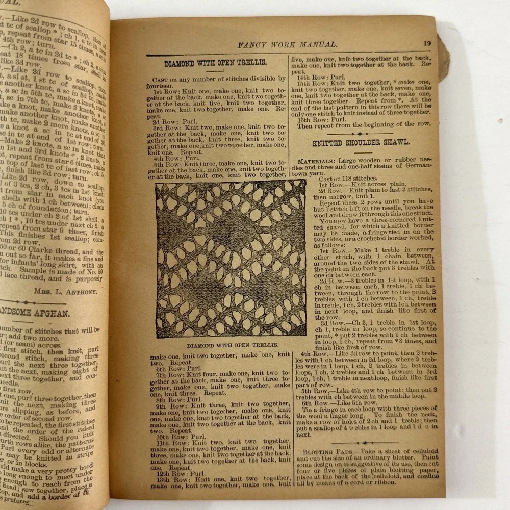 1893 Ladies Model Fancy Work Manual F.M. Lupton Victorian Knitting Crochet Lace